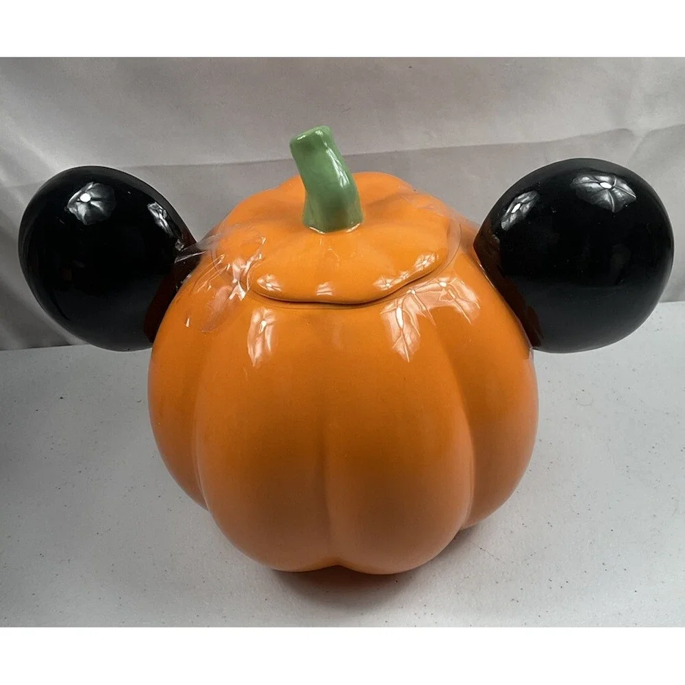Disney Mickey Mouse Halloween Pumpkin Cookie Jar Canister
